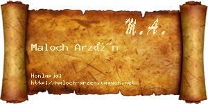Maloch Arzén névjegykártya